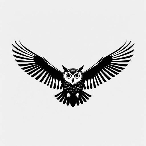 Minimalist Black and White Owl Logo