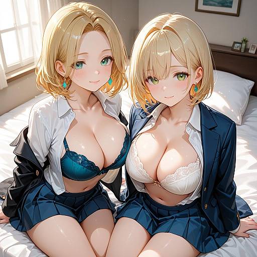 Cheerful Girls in Stylish Attire