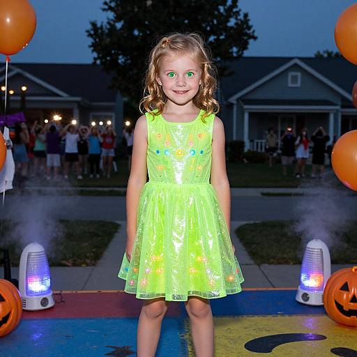 Neon Halloween Dance Festival Girl