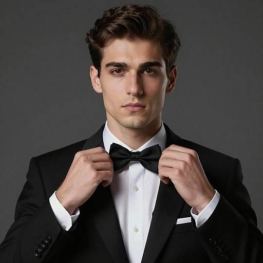 Elegant Young Man in Tuxedo Portrait