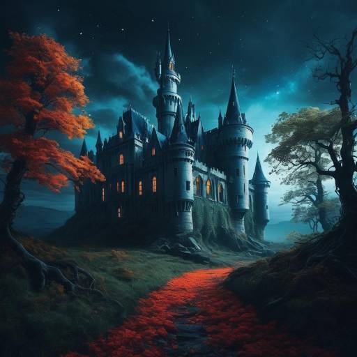 Mystical Midnight at an Abandoned Castle