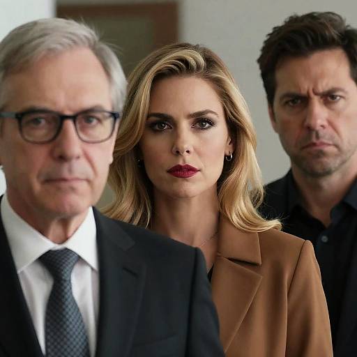 Intense Close-Up of Three Individuals