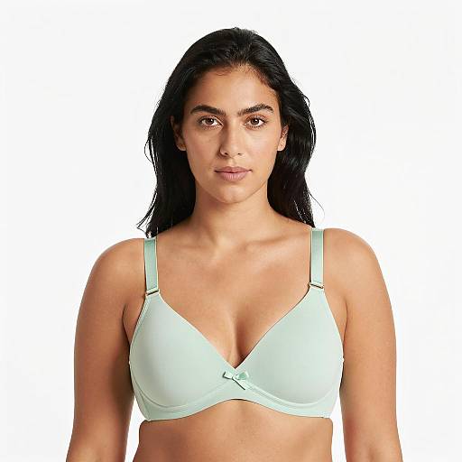 Woman in Light Green Bra Portrait