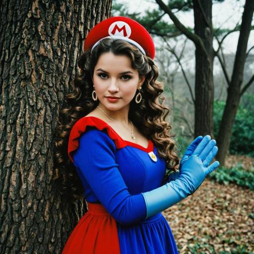 Woman in Mario Costume Outdoors
