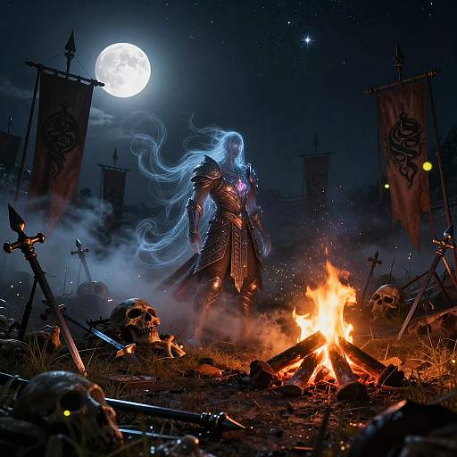 Mythical Haunted Nightscape Scene