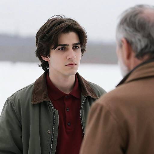 Serious Conversation Between Two Men Outdoors