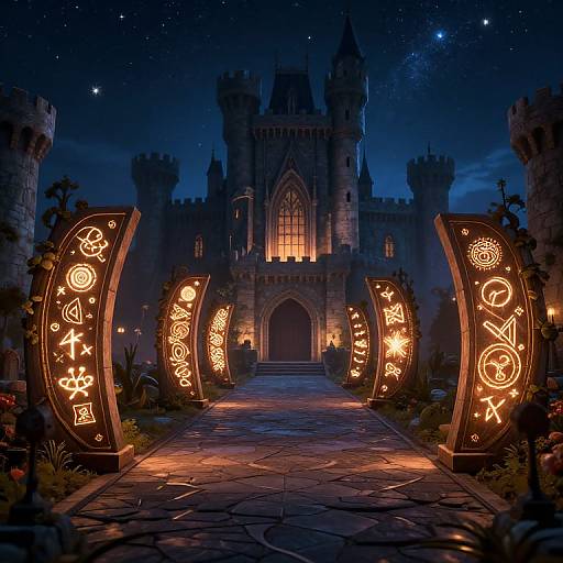 Fantasy Event Tickets with Magical Runes