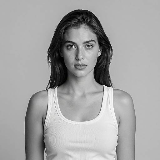 Striking Black and White Portrait of Woman