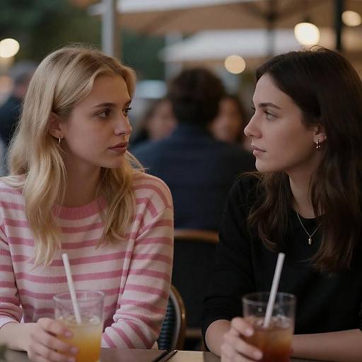 Serious Conversation at Night Café