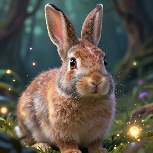 Enchanted Rabbit in Magical Forest