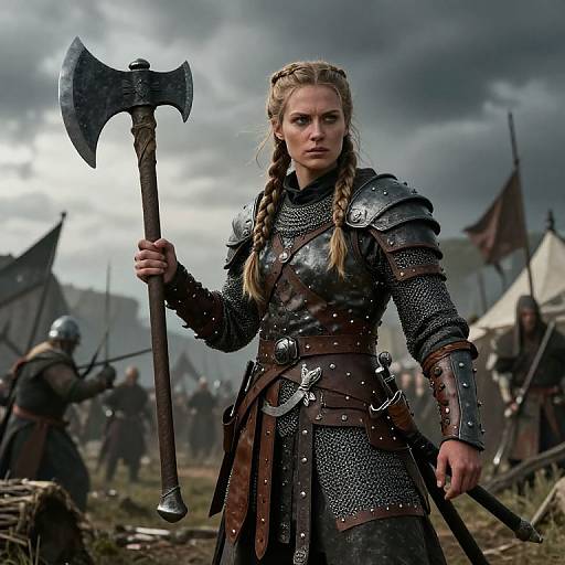 Fierce Medieval Female Warrior