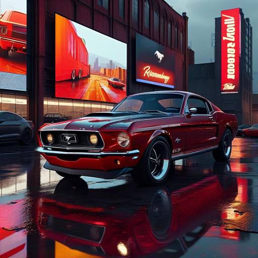Classic Ford Mustang GT in Urban Night Setting