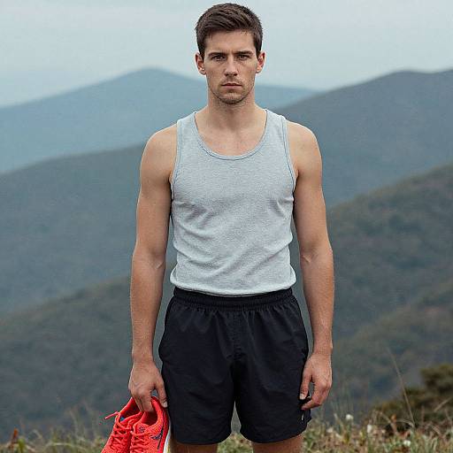 Athlete in Mountain Landscape