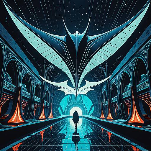 Afrofuturist Manta Ray Sanctuary Interior