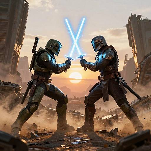 Epic Halo-Star Wars Duel at Sunset