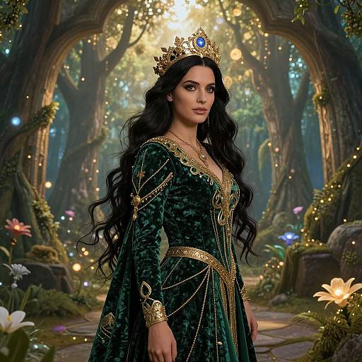 Enchanted Forest Queen with Regal Grace