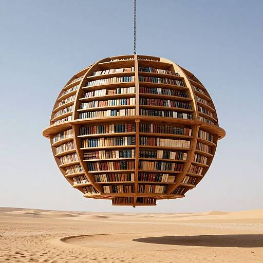 Floating Multi-Tiered Desert Library