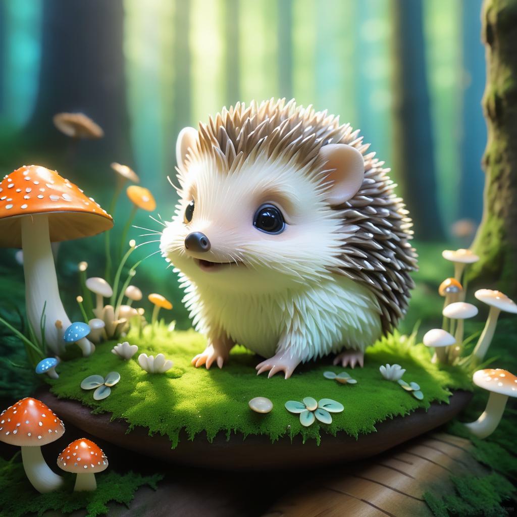 Whimsical Hedgehog Adventures in Fantasy Forest