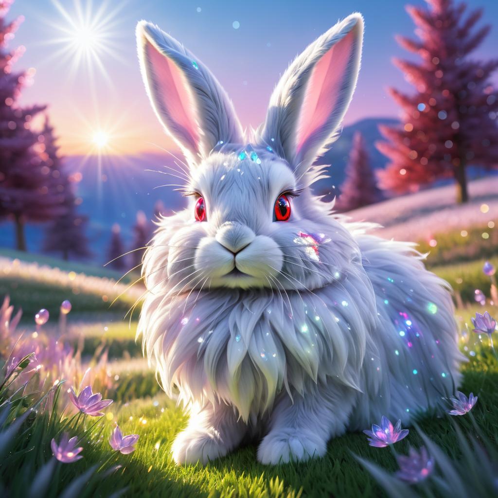 Enchanting Silver Rabbit Portrait in Twilight