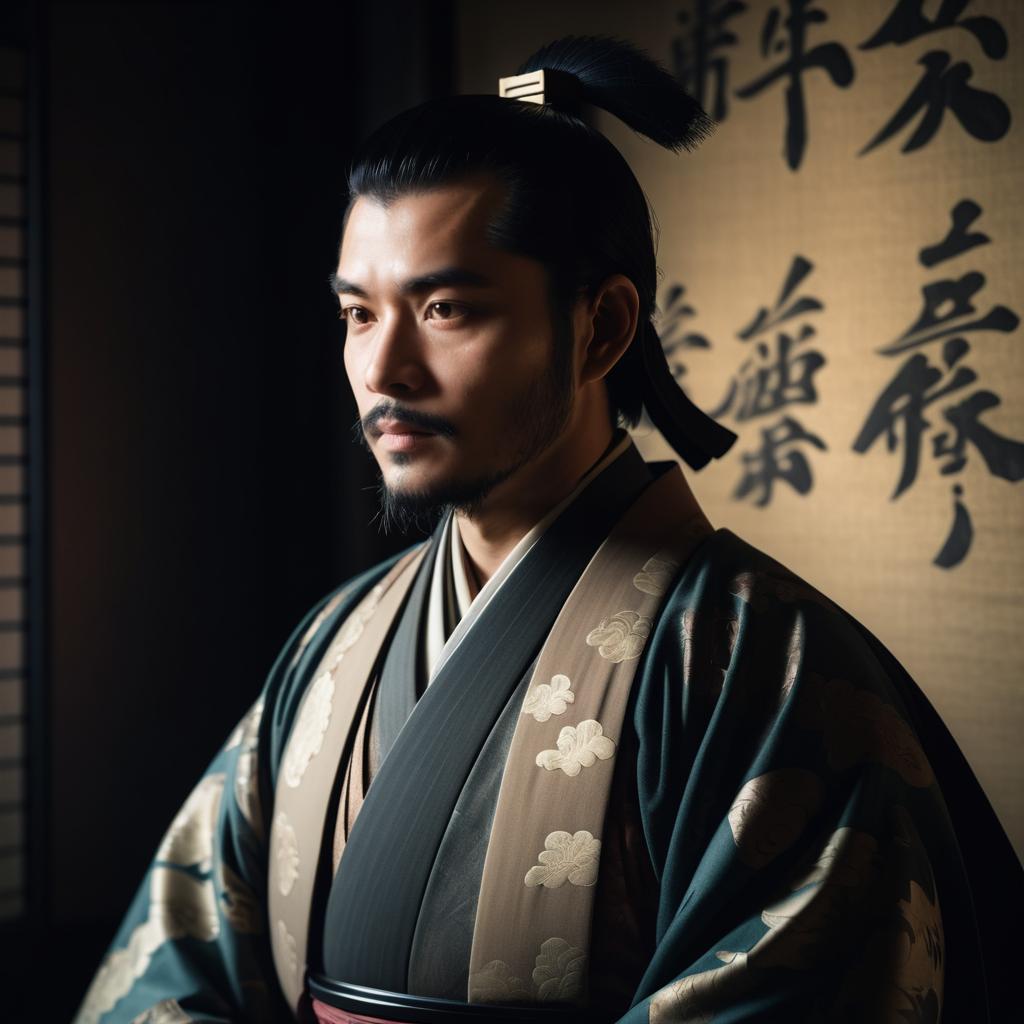 Ethereal Portrait of a Noble Samurai