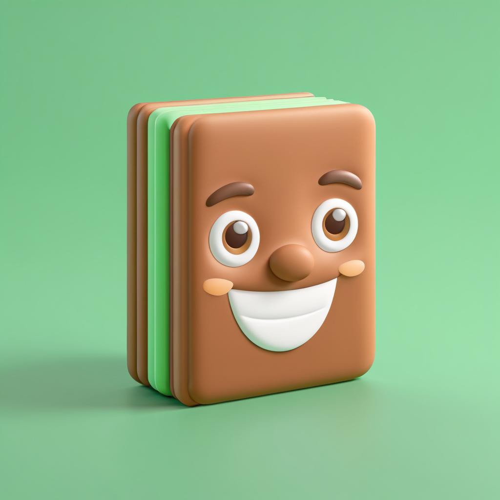 Charming 3D Brown Book Icon Design