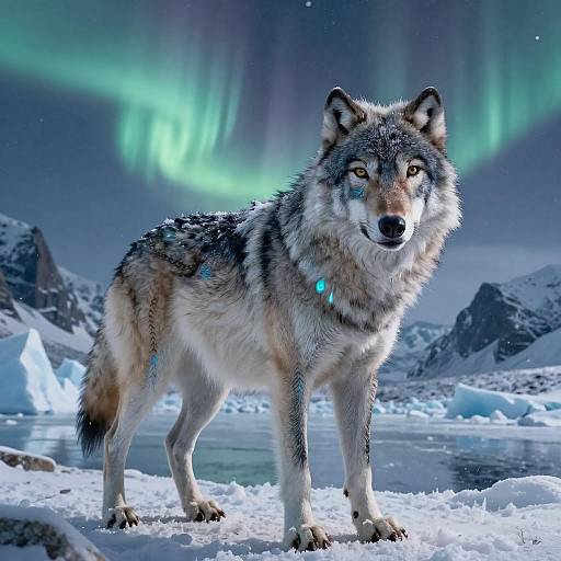 Heroic Blue-Gray Arctic Wolf Portrait