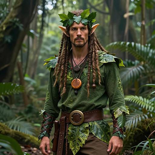 Male Elf in Jungle Costume