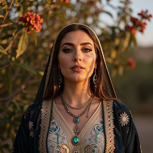 Mysterious North African Woman Portrait