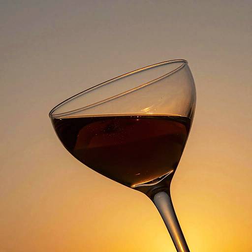 Abstract Cocktail Glass at Sunset