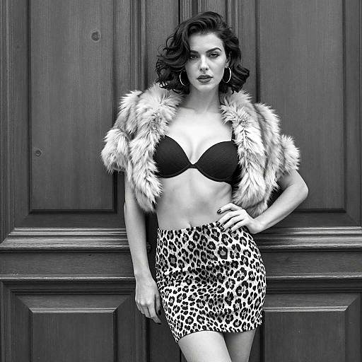 Elegant Woman in Black and White Fashion