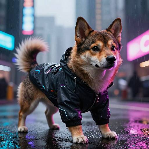 Cyberpunk Anthropomorphic Dog Furry Art