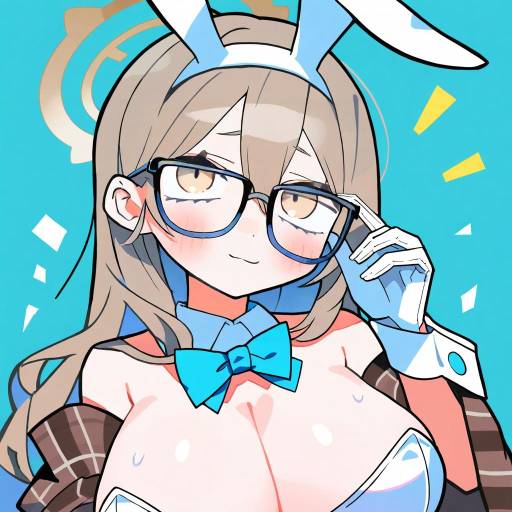 Illustration of Akane (bunny) (blue archive), blue archive in the style of Terada tera