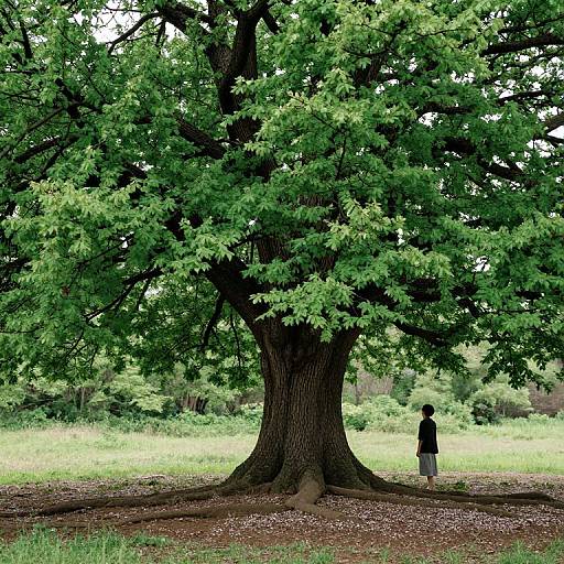 Solitary Figure Beneath Ancient Tree