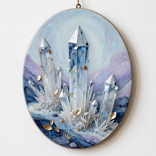 Icy Alien Tundra with Bioluminescent Crystals