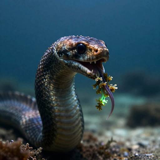 Ancient Sea Serpent with Bioluminescent Algae