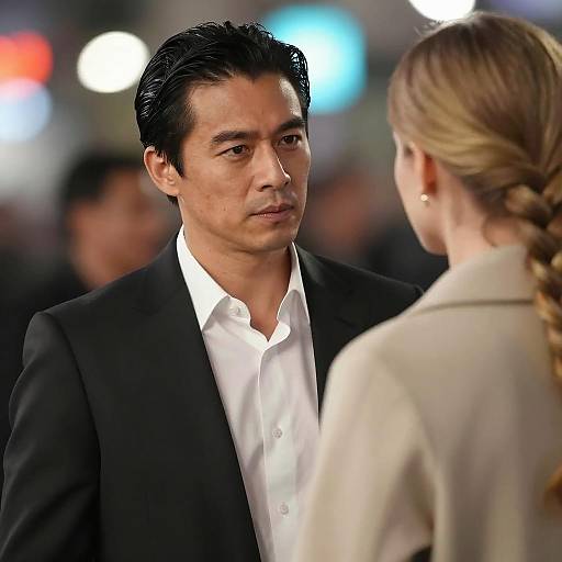 Intense Encounter in Blurred Nightlife