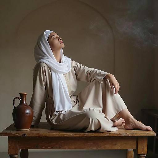 Relaxed Person in Dimly Lit Room