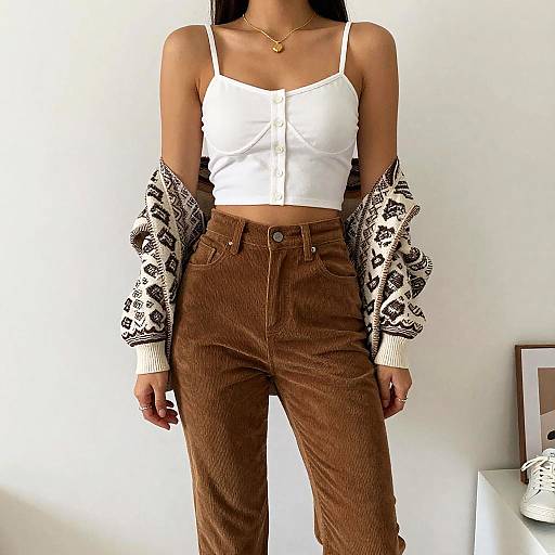 Casual Chic Woman in Crop Bustier