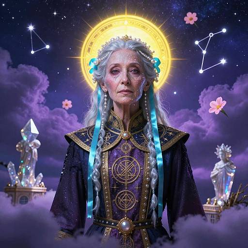 Surreal Mystic Elder in Celestial Observatory