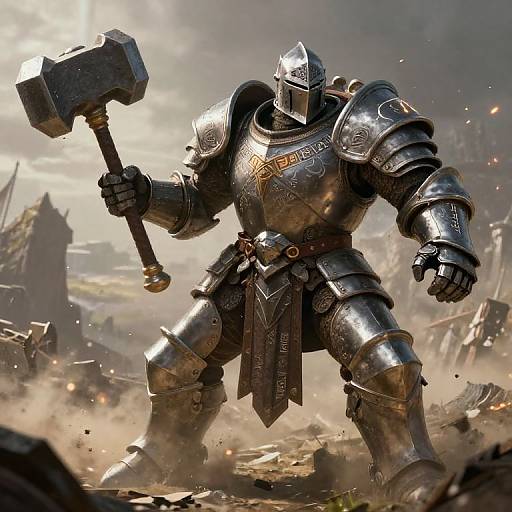 Juggernaut Knight Charging in Heavy Armor