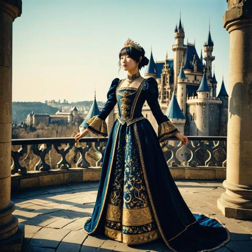 Regal Woman in Ornate Royal Clothing