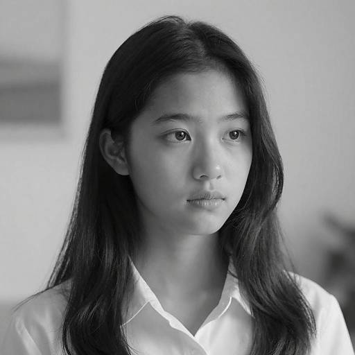 High Contrast Portrait of a Young Woman