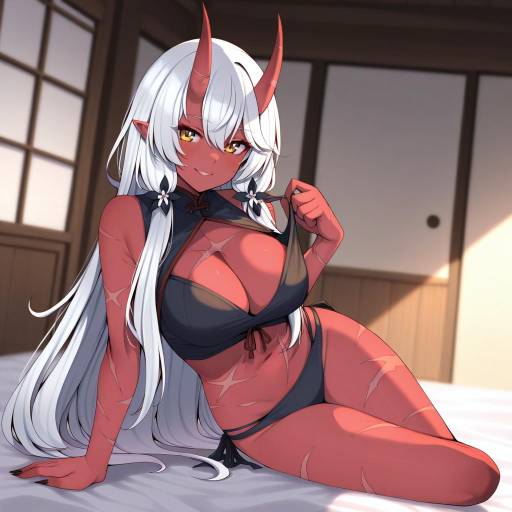 Illustration of Akumi (yoclesh), vyugen in the style of Valefal coneri