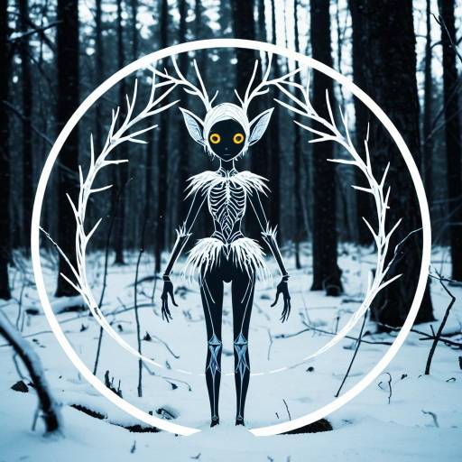 Spindly Frost Pixie Icon in Snowy Forest