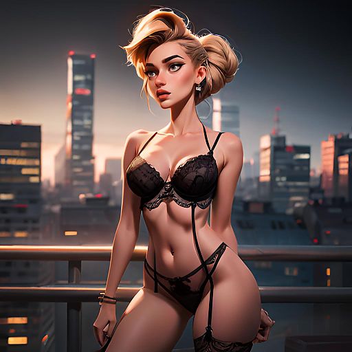 Fierce Businesswoman in Urban Lingerie Shoot