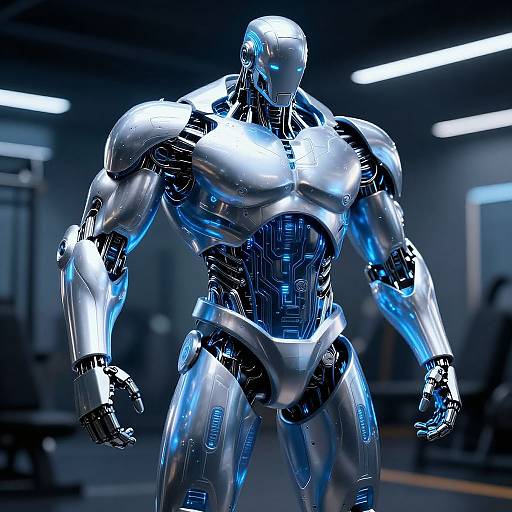 Cybernetic Muscular Humanoid Artwork
