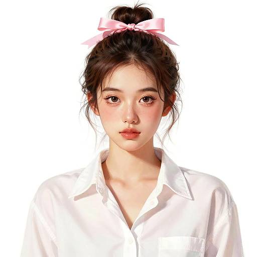 Realistic Portrait of Young Woman