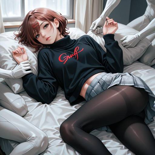 Casual Pose of a Girl in Pantyhose