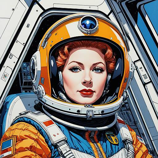 Futuristic Portrait of Queen Elizabeth I as Pilot