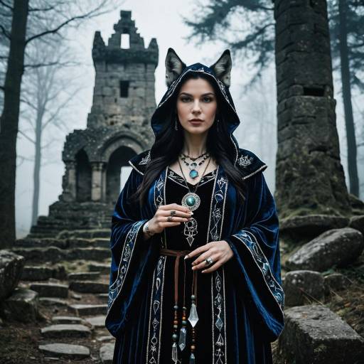 Elegant Portrait of a Medieval Sorceress